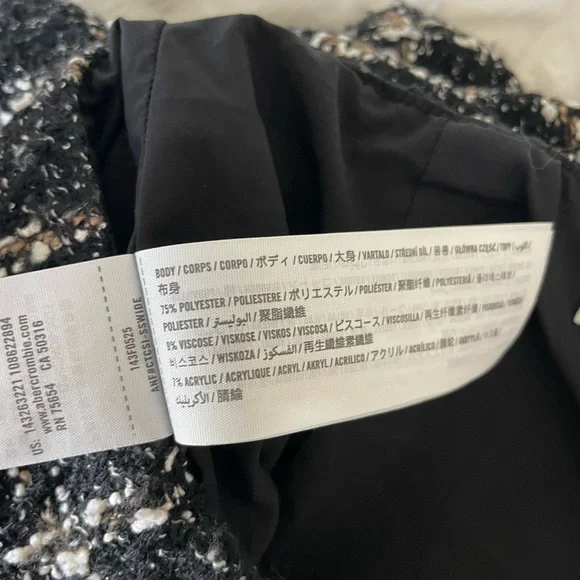 Abercrombie & Fitch tweed Pencil Mini Skort Black and White - Picture 8 of 8